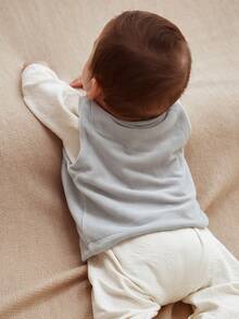 mini bala Baby Fine Velvet Belly‑Protect Vest, Versatile For Inner & Outer Wear, 2026 Fall‑Winter - Light Gray - View 3