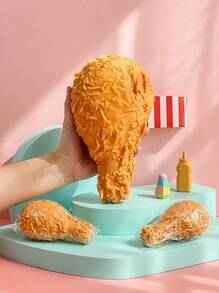1PC Realistic Fried Chicken Leg Squishy Slow Rebound Stress Relief Toy Creative Venting Gadget Suitable For Children And Adults Relaxation Toy Prank Toy Party Favor, Classroom Prize, Gift Bag Filler Birthday, Holiday Gift - Multicolor - View 2