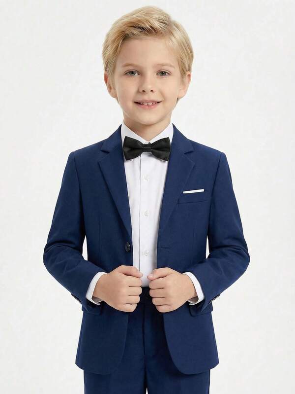 6-16 Years Old Tween Boy Formal Suit Jacket, Suitable For Party And School Wear