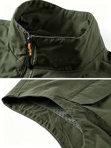 Men's Spring/Autumn Lightweight Outdoor Workwear Multi-Pocket Tactical Vest Jacket - Army Green - View 4