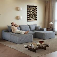 270cm Grey Modular Chaise Lounge - No Assembly Required - 灰色四座 - 查看 3