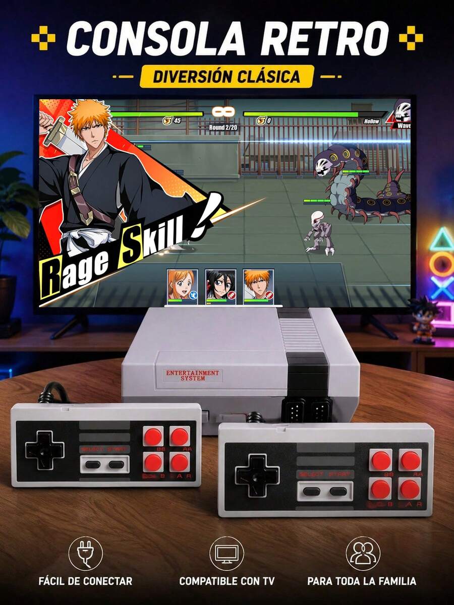 Consola de videojuegos retro con un sistema de minijuegos clásico y 620 juegos integrados; un regalo perfecto para la vuelta al cole, tanto para adultos como para niños. - Ver 1