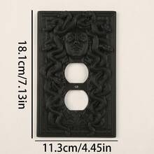 1pc 3D Printed Plastic Gothic Style Switch Panel, Halloween Octopus Medusa Creative Wall Decor Personalized Outlet Cover - Multicolor - View 13