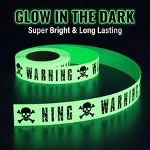 1pc New 2026 Halloween Glow-In-The-Dark Warning Tape Fluorescent Strip Decoration Caution Line Wall Sticker For Home Party - Multicolor - View 8