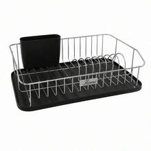 Stainless Steel Dish Drying Rack With Removable Drip Tray And Cutlery Holder, Kitchen Organizer With Non-Slip Base And Sturdy Grid Structure - 銀色 - 查看 10