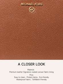 Michael Kors Jet Set Charm Women's Convertible Crossbody Bag, Vintage Oval Camera Bag, Adjustable Shoulder Strap Daily Shopping Shoulder Bag - Brown - View 10