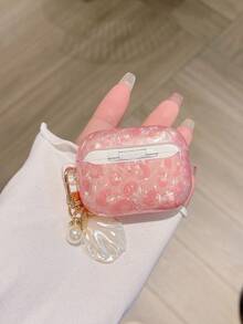 Compatible For AirPods 4 Pro2 3 1/2/3 Shell Pink Leopard Print Earphone Case Luxury Fashion With Shell Pendant - Watermelon Pink - View 6
