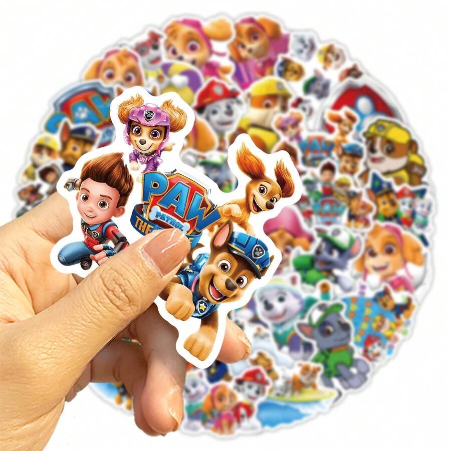 49PCS Cute Paw Patrol Cartoon Rescue Puppy Patrol Stickers, Lovely Dog Character Waterproof Decals For Water Bottle, Laptop, Luggage, Notebook, Party Reward & DIY Decor - Multicolor - View 1