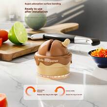 1pc Cute Ice Cream Shaped Strong Suction Cup Quick Home Kitchen Knife Sharpener, Portable Non-Slip Sharpening Tool - Multicolor - View 3