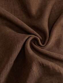Women's 2-Piece Faux Suit Set, Lapel Waist-Tie Cropped Blazer With High-Waist Pleated Wide-Leg Pants, Elegant Casual Commute Outfit - Coffee Brown - View 5
