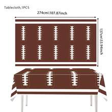 Football Themed Party Tablecloth, American Football Field Print Waterproof Table Mat, Oil-Resistant Easy To Wipe, Fan Gathering Decor Prop, Game Watching Party, Birthday Banquet, Tabletop Decoration Party Setup Tablecloth, Dining Table Center Decor Tablecloth - Multiple Styles - View 4