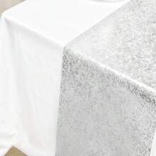 1 Roll Silver Mesh Table Runner, Silver Gauze Design, Fashionable Soft Dining Table Decor, Suitable For Wedding, Birthday, Halloween, Christmas And Other Holiday Occasions - Silver - View 3