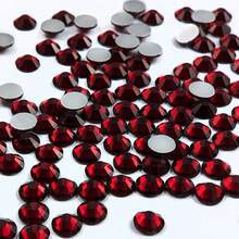 High Quality SS0-SS50 1mm-10m Crystal Colorful Hotfix Rhinestones, Flat Back Crystal Rhinestones, Iron-On Rhinestones, For Clothing, Fabric, Dresses, Bags, Shoe Decor - Burgundy - View 21