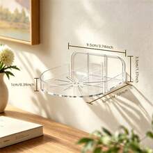 1pc Wall-Mounted Camera Bracket, No-Drill Adhesive Mount, Home Storage Shelf, Fixed Security Camera Holder Tray - Multicolor - View 3