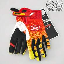 1 Pair ROXF Colorblock Printed Full Finger Cycling Gloves, Non-Slip Breathable, Touchscreen Compatible, Suitable For Cycling, Off-Road, BMX, Skateboarding And Other Sports - Orange - View 11