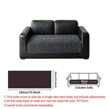 SANMOSPIN 1pc Soft Cotton Velvet Sofa Cushion Cover, Bohemian Style, Suitable For Autumn/Winter, Pet-Friendly, Machine Washable, Fits 1/2/3/4/5 Seater Sofa, Easy To Install, Living Room Bedroom Study Home Decor - Dark Grey - View 10