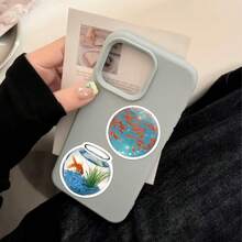 50pcs Kawaii Goldfish Stickers Fish Tank Aesthetic Decals For Laptop Guitar Skateboard Ocean Enthusiasts Creative Stickers - Multicolor - View 8