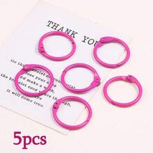 5pcs/10pcs/20pcs Rose Red Metal Loose Leaf Rings, Open Round Rings Hardware Accessories, Suitable For Notebook Binding, File Organization, Keychain, Bag Decoration And Handmade DIY Accessories - Book Clasp - View 13