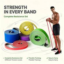12-150 Lbs 2-Color Fitness Resistance Bands For Pull-Ups, Strength Training, Home Gym Muscle Strength And Body Stretching, Multi-Functional Thickened Durable Elastic Bands For Fitness Training And Stretching - Multicolor - View 2