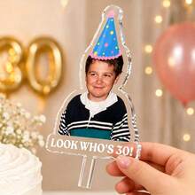 Personalized Character Photo Cake Topper Customizable Photo Character Design Personalized Cake Decoration For Birthday Baby Shower Family Gathering Holiday Cake Personalized Holiday Cake Topper Custom Acrylic Cake Topper - Multicolor - View 3