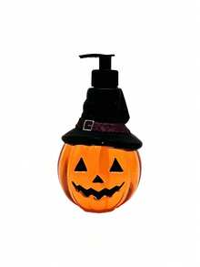 1pc Halloween Pumpkin Shaped Pump Dispenser Bottle 350ml Jack-O'-Lantern With Witch Hat Design, Shampoo Body Wash Hand Soap Universal Storage Empty Bottle, Halloween Bathroom Decor Gift Container, Halloween Gift, Refillable - Orange - View 10