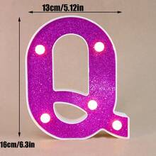 1pc 16cm Purple LED Letter Light, Alphanumeric Night Light, Battery Powered LED Light, Light‑Up Number Sign For Anniversary, Birthday Party Decoration, Wedding Background Decoration, Christmas And Halloween Party Home Bedroom Night Light. - Purple - View 39