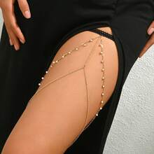 1pc All-Match Women's Adjustable Leg Chain, European And American Style Versatile Long Dress Body Jewelry Chain - H0036G - View 2