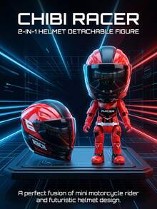 Motorcycle Action Figure With Transformable Helmet, Rider Model With Movable Joints, Simulated Racing Driver Doll, Alloy Transformable Helmet Figure, Collectible Doll For Home Bedroom Office Desktop Decoration, Ideal Creative Gift For Christmas, Halloween, Birthday And Holidays - Multicolor - View 11