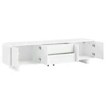 TV Stand, Modern Low TV Cabinet With Rounded Edges, Living Room TV Table, Cabinet With Doors And Drawers, Minimalist Design, Sideboard With Storage - White - View 5