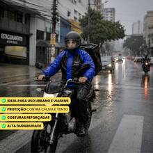 Capa De Chuva Motoqueiro Nylon Emborrachado Impermeável Nave - A - Visão 6