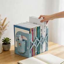1 pieza Estante de almacenamiento de escritorio, Organizador de archivos de oficina, Estantería pequeña y sencilla para dormitorio, Organizador de libros de texto de escritorio, Estante de almacenamiento de archivos, Regalo de estantería para el regreso a la escuela - Multicolor - Ver 7