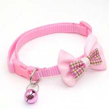 DIY Personalized Soft Cat Adjustable Collar With Bell, Bowknot Cat Collar, Cat Bell Collar, Cat Collar, Customized Pet Name Tag, Adjustable Basic Collar, Suitable For Medium And Small Dogs, Cats, Kittens And Puppies, With Buckle - Multicolor - View 10