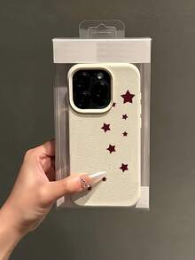 1件白色散佈波爾多紅星個性化極簡全包覆TPU防震手機殼，適用於Apple 18 17 16 15 14 13 12 11 Pro Max Air及系列 - 彩色 - 查看 4