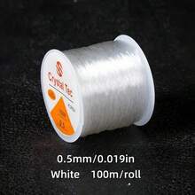 Tali Elastis Kristal 100m untuk DIY Gelang Manik-Manik Tahan Aus, Tali Peregang Elastis Tinggi Putih Transparan, Tali Elastis Plastik Kristal, Cocok untuk Membuat Perhiasan, Gelang, Kalung, Tali Penghubung, Tali Transparan, Tali Anyaman Buatan Tangan, Tali Kristal dengan Gulungan, Tali Pembungkus Cincin, Tali Elastis Tugas Berat, Tali Manik-Manik Transparan dan Bahan Aksesori Lainnya - A - View 3