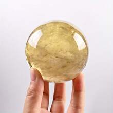1pc Stunning Natural Rainbow Smoky Citrine Quartz Crystal Sphere - Graduation Gift, Perfect Holiday Gift -Crystal Decor -Crystal Ornaments - Multicolor - View 3