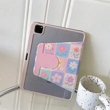 1pc Macaron Candy Color Plaid Floral 360° Rotating Tablet Protective Case, Multi-Angle Viewing Book-Style Stand Tablet Protective Case, Compatible With IPad A16 2025, Compatible With Samsung Galaxy Tab S9 FE/S8 Plus/S7/S10, Compatible With OPPO Pad, Compatible With Huawei MatePad, Compatible With Vivo Pad, Compatible With Honor Pad, Compatible With Xiaoxin Pad - Multicolor - View 7