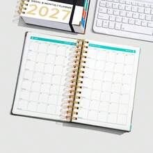 2027 January-December Planner, King Of Forest Hardcover Deluxe Magazine, 400 Pages Daily/Weekly/Monthly Layout, Self-Discipline Habit Tracking Notebook, Goal Setting And Time Management Portable Organizer, Student School Office Supplies Academic Agenda Organizer, Multi-Functional Monthly Calendar For Student Office And Business Use - Rectangle - View 10