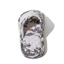 Floral Print Vintage Fabric Patchwork House Slippers, All Season - Black Floral - View 7