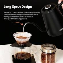 CAFELFFE Coffee Pour-Over Kettle, Biomimetic Swan-Neck Design, Touch Control, Precise Temperature Control, Automatic Adjustment, 0.8L Capacity, 304 Stainless Steel Body, 220V Voltage, 1500W Power, Suitable For Home, Office, And Travel - UK Plug(220-240V) - View 4