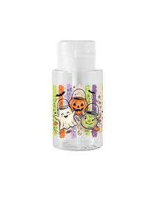 Halloween Ghost Pumpkin Monster Print Push Down Dispenser Bottle, Refillable Clear Plastic Liquid Container For Nail Polish Remover, Makeup Remover - Multicolor - View 18
