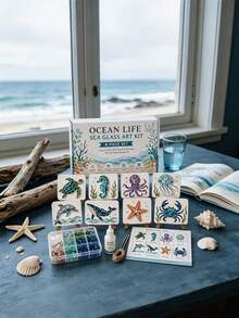 1 Set DIY Acrylic Mosaic Art Kit, Cute 3D Ocean Animal Handmade, Easy Assembly No Tools Required, Create Exquisite Ocean Artwork, Suitable For Beach Home/Wall/Desktop Decor, Colorful Glass Fragments With Sturdy Base, Perfect Gift For Adult Beginners And Craft Enthusiasts - Multiple Styles - View 5