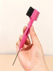Detachable & Replaceable Edge Control Double-Sided Brow Brush With Steel Pointed Tail, Multi-Function Hair Styling Tool For Smoothing Flyaways, Trimming Sideburns, Hairline And Eyebrow Grooming, Washable & Replaceable Brush Head - Multicolor - View 4