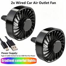 1pc Car Air Vent Cooling Fan, USB Powered Strong 7-Blade Turbine Fan With Gradient Color Atmosphere Light, Low Noise Multi-Function Mini Car Interior Cooling Fan - Car Vent Fan (wired) - View 31