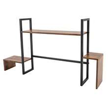 Countertop Computer Rack Desk Storage Organizer Desktop Bookshelf Display Shelf - Wood - View 9
