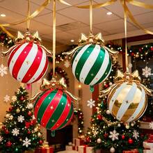 Christmas Bow & Colorful Ball Foil Balloon Set, Suitable For New Year, New Year's Day, Christmas, Birthday, Home, Window Display, Photography Decoration - Multicolor - View 4