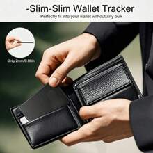 2026 Rechargeable Wireless Smart Ultra-Thin Card Tracker, For Finding My Items (IOS Only), Wallet Anti-Lost Tracker, Item Key Finder, Suitable For Luggage Tag, Passport, Laptop, Bags, GPS Back To School Gift - Black - View 3
