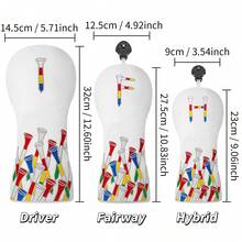 Golf Protective Cover, Golf Accessories, Made Of Durable Materials, Digital Color Nail Design Style Golf Headcover, Providing The Best Protection For Your Golf Club - Multicolor - View 11