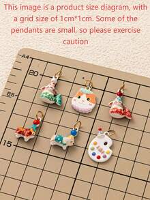 1pc Cute Mixed Pendant, Exquisite Cartoon Style, 18kpvd Gold Plated 316 Stainless Steel Material, Waterproof And Fade-Resistant, Suitable For DIY Creative Necklace, Bracelet, Earrings, Bag Chain, Keychain, Waterproof And Sweat-Resistant, Suitable For Daily Casual Wear - Multicolor - View 4