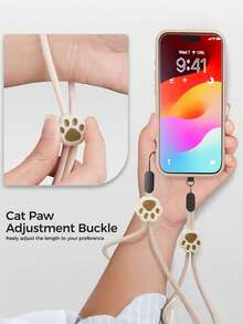 1Set Cute Cat Claw Mobile Phone Lanyard With Pad,USB/Bags/Keychain Pendant,Camera/Keys/Phone Wristband,Headphone/USB/ID Name Tag Lanyard,Adjustable Wrist Strap Mobile Anti-Loss Rope For Outdoor Sport,Travel And Daily Use - Multicolor - View 5