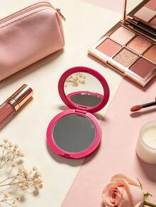Dior Women's Rose Red Double-Sided Makeup Mirror - Authentic Counter Quality, Portable Makeup Mirror With Silver Logo, Easily Fits In Handbag, Perfect Gift For Women And Makeup Enthusiasts. - Rose Red - View 2